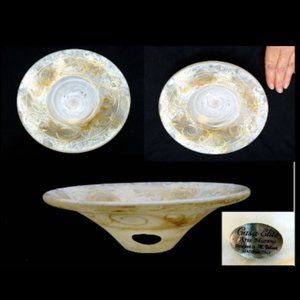 Vintage Murano glass bowl Casa Elite M Valenti artisan artist Italy Italian